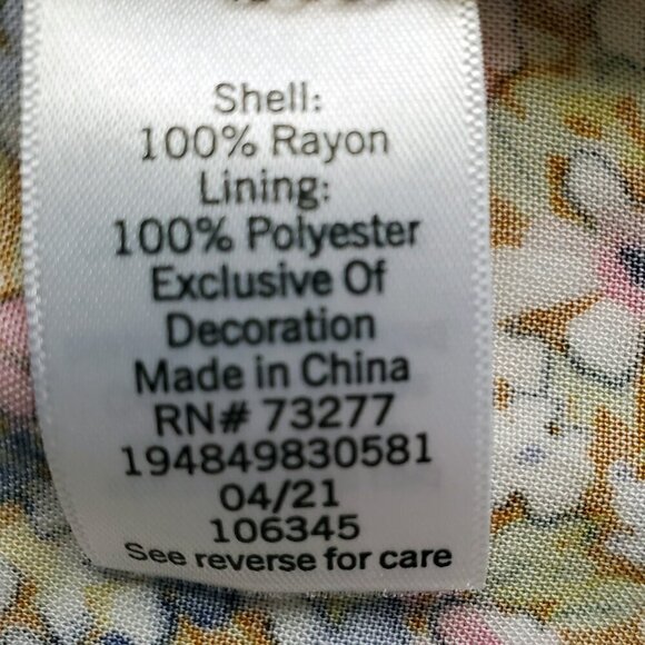 SO Cabin Fever Mustard Multi Floral Midi Dress Tiered Ruffle Hem Cottagecore M - Picture 10 of 16